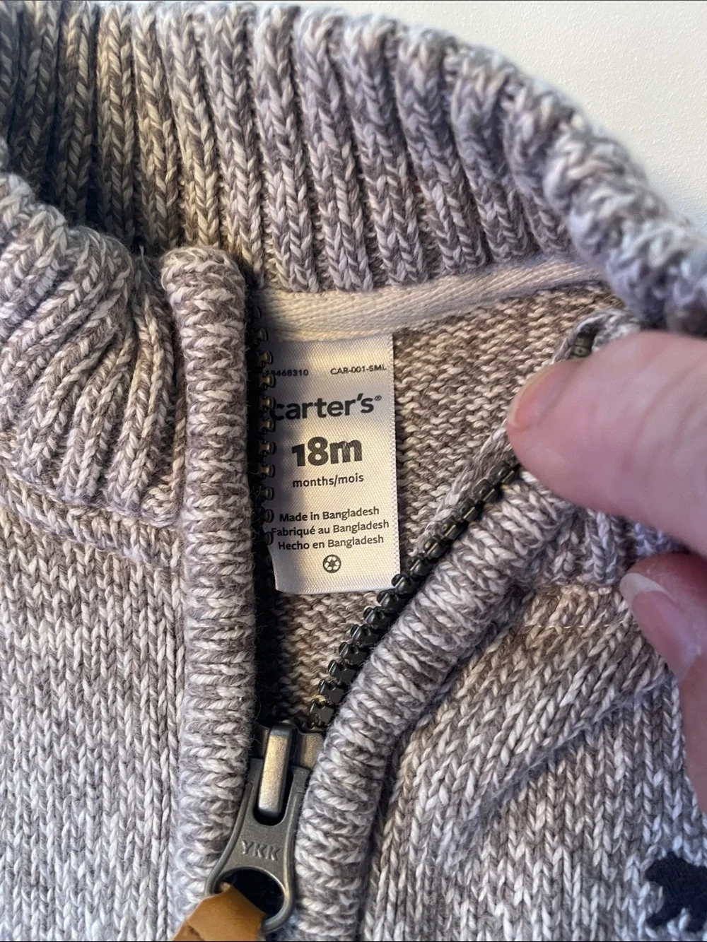 Carter's Marled Taupe Half-Zip Sweater - Men's